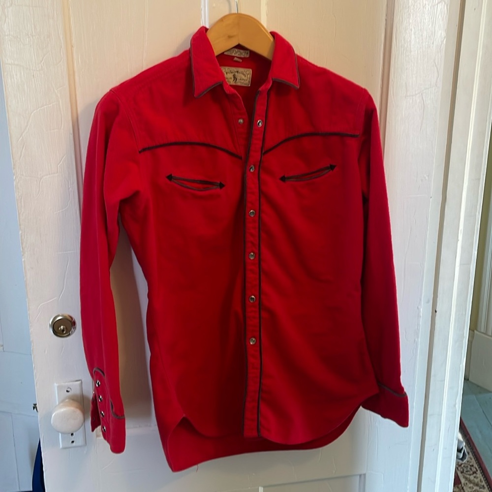 Ralph Lauren flannel red western shirt size M. Runs slightly small.